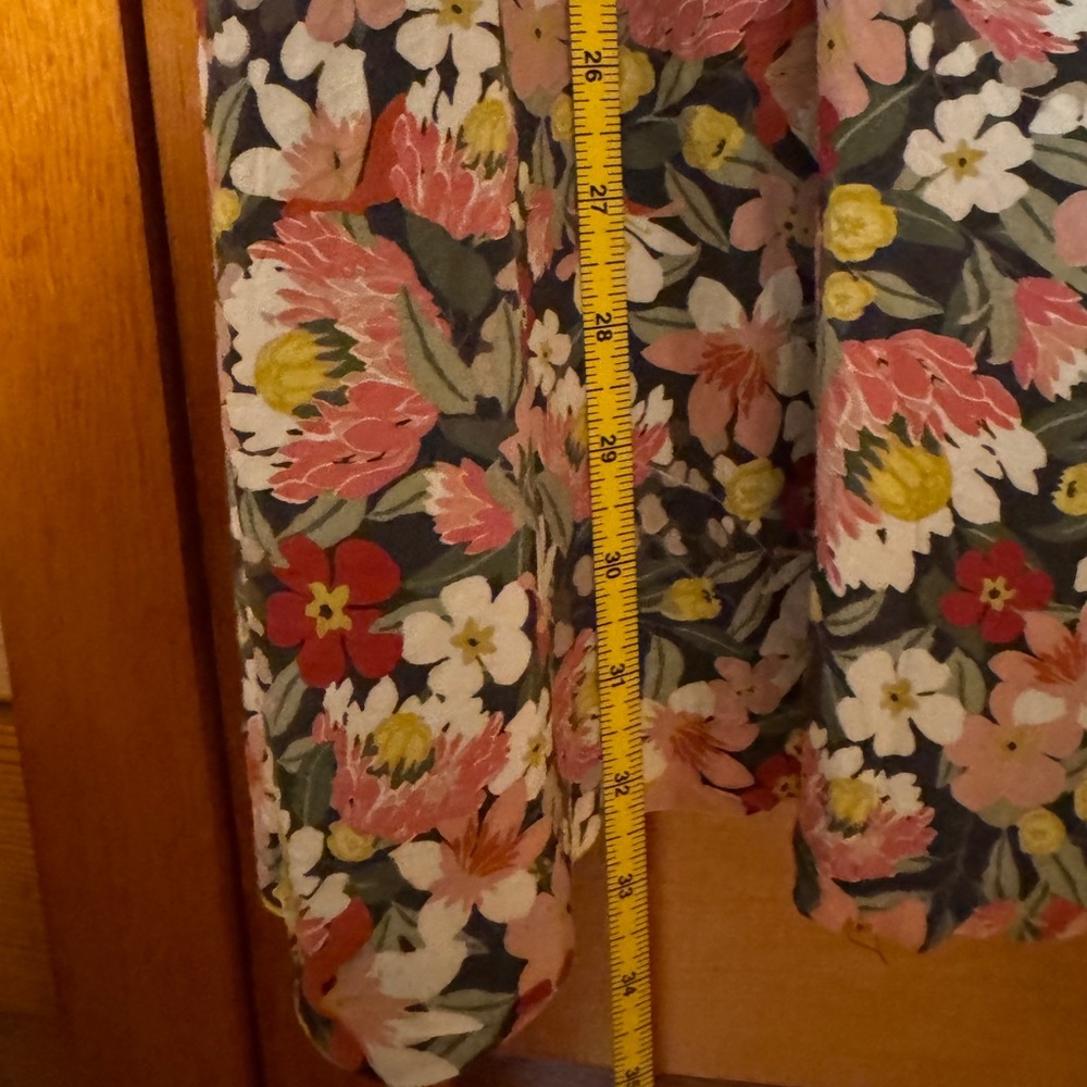 LOFT Floral Ruffle Drawstring Dress - Picture 8 of 8